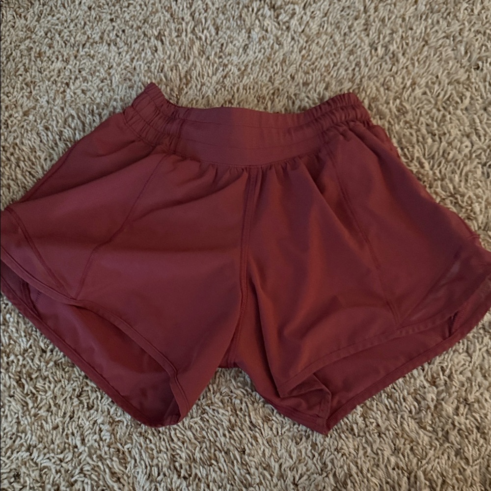 Lululemon Burgundy Hotty Hot Shorts O Tall 2.5 Low Rise
